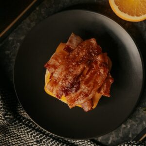 fried food on black ceramic plate